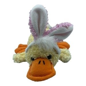 Dan Dee Yellow Duck Platypus Bunny Rabbit Ears 12" Plush Stuffed Animal Easter